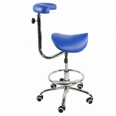 Ergonomic endodontic dental saddle with adjustable armrest